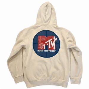 MTV Cream Hoodie with Logo (fits like M)